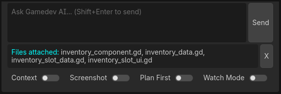 Arquivos anexados via drag and drop no campo de chat